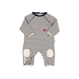 BB soft stripes jumpsuit - Navy van Búho | Kids Conceptstore Le Fanfare