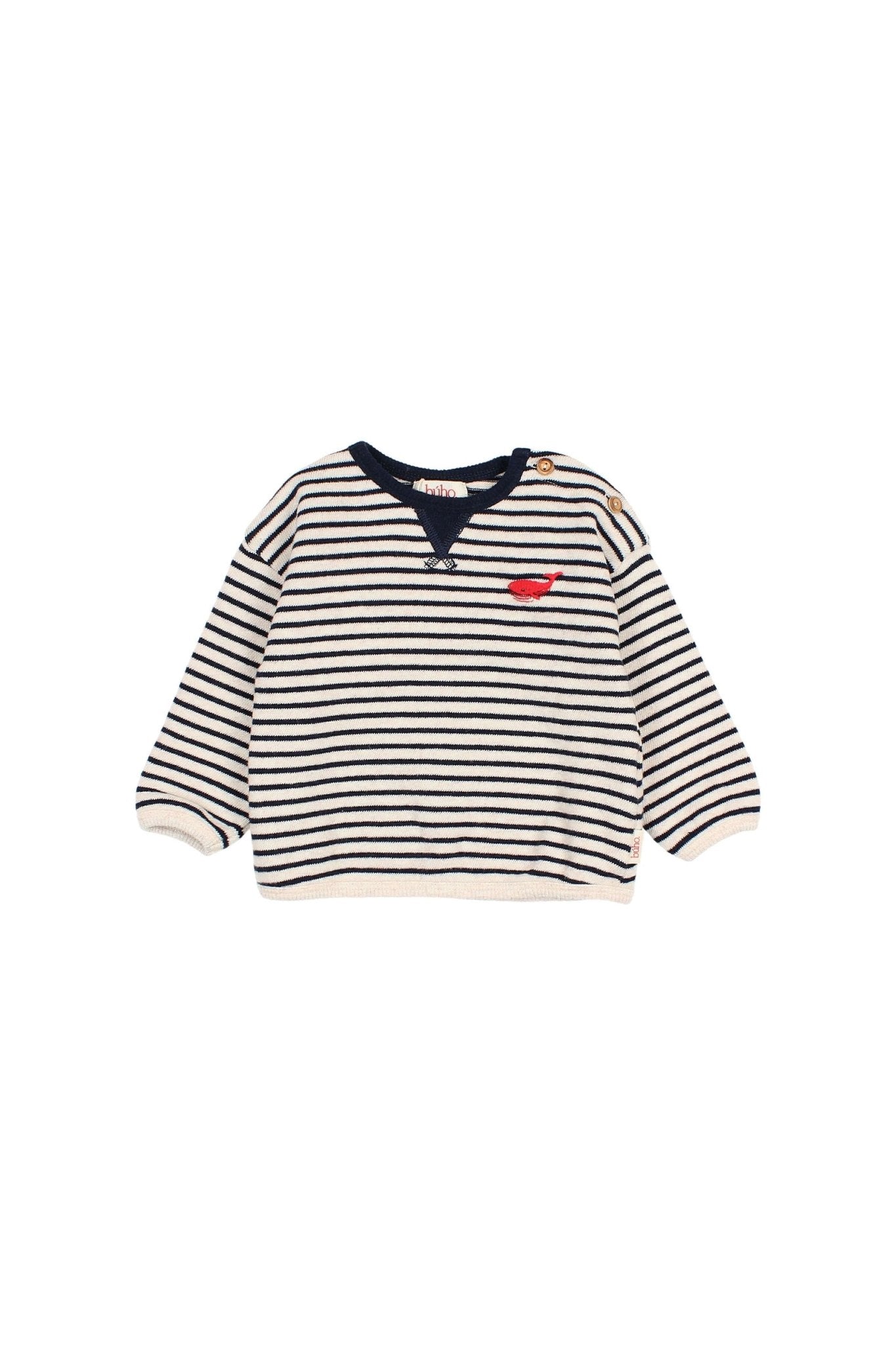 BB soft stripes sweatshirt - Navy van Búho | Kids Conceptstore Le Fanfare