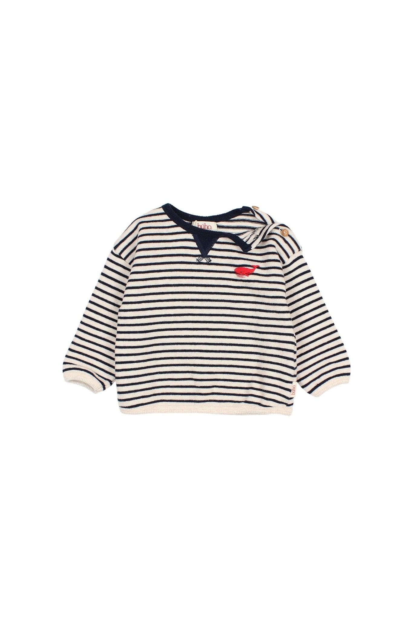BB soft stripes sweatshirt - Navy van Búho | Kids Conceptstore Le Fanfare