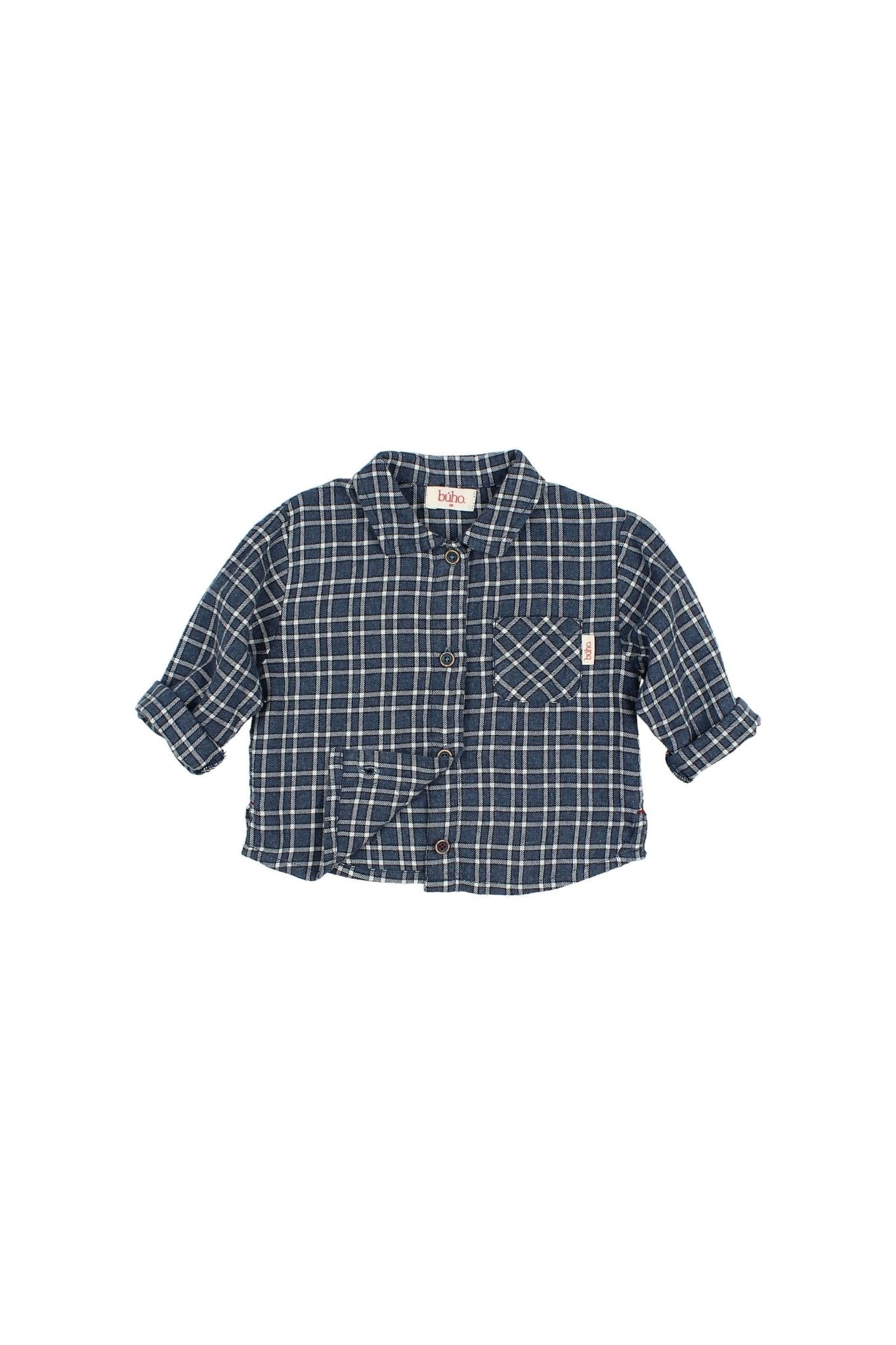 BB tartan shirt - Navy van Búho | Kids Conceptstore Le Fanfare