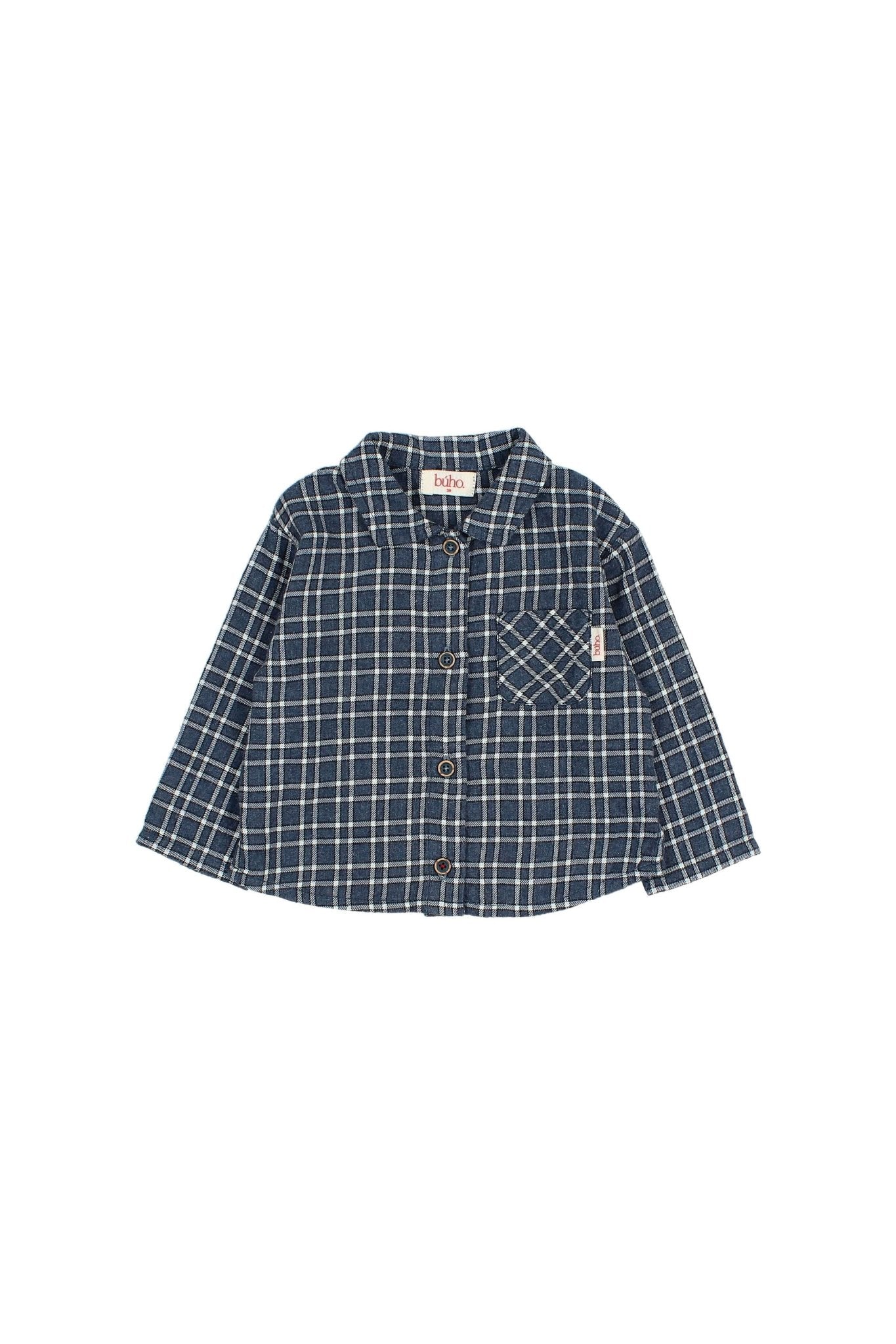 BB tartan shirt - Navy van Búho | Kids Conceptstore Le Fanfare