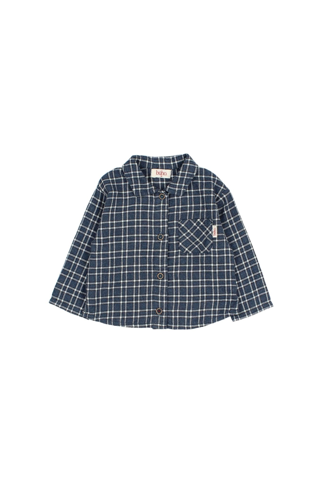 BB tartan shirt - Navy van Búho | Kids Conceptstore Le Fanfare