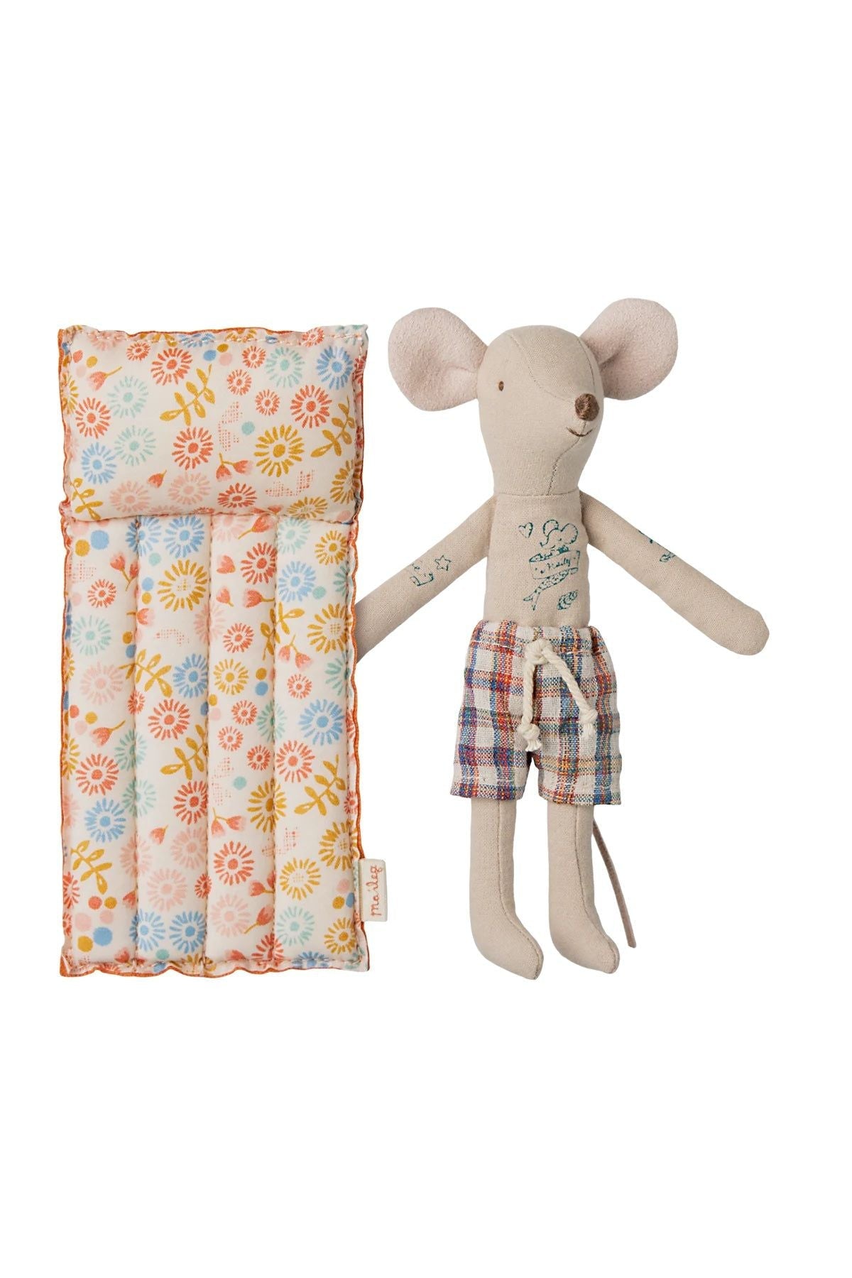 Beach mouse with air mattress, Dad - Flower van Maileg | Kids Conceptstore Le Fanfare