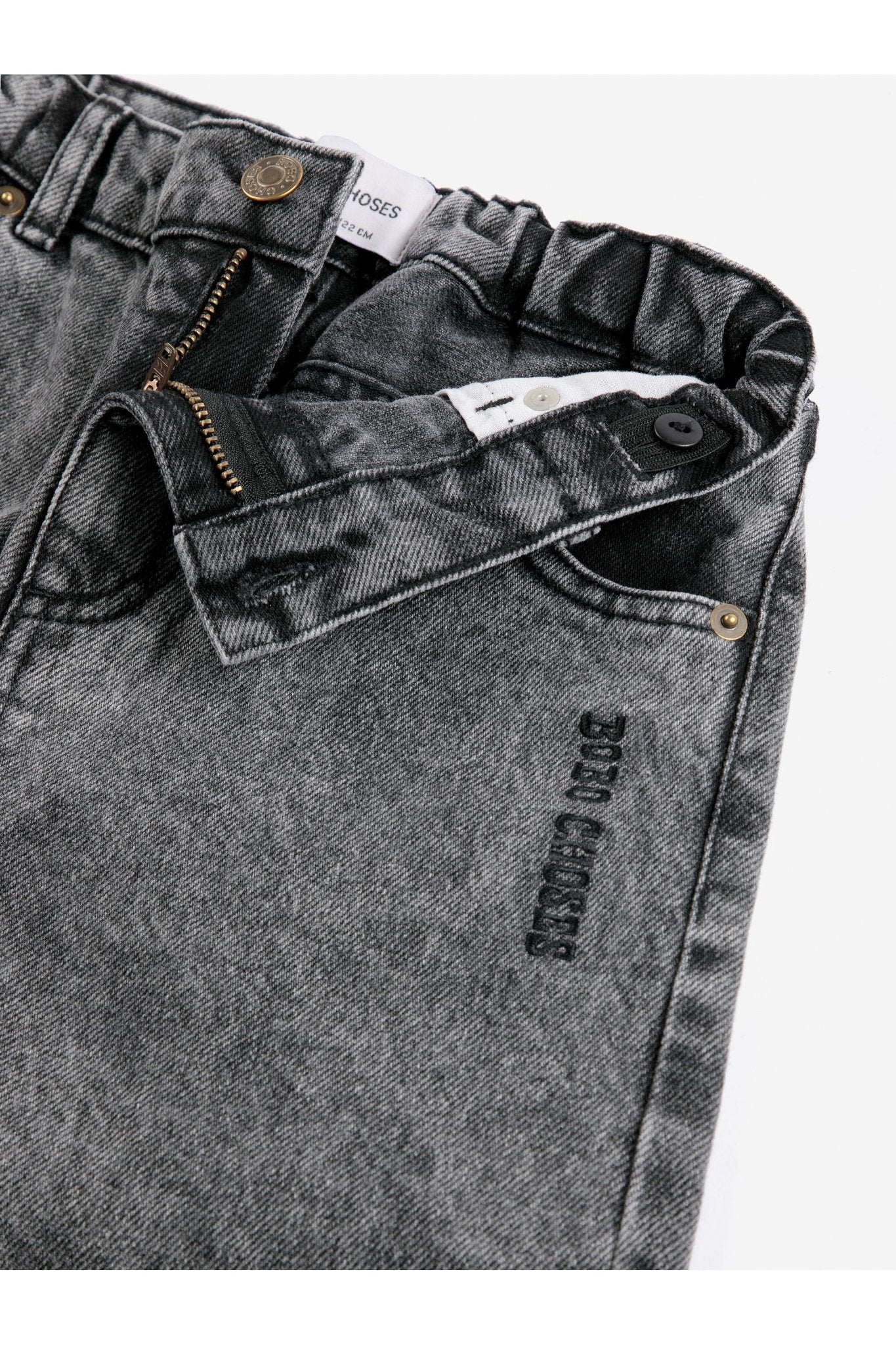 Beast Tag denim pants - Black van Bobo Choses | Kids Conceptstore Le Fanfare
