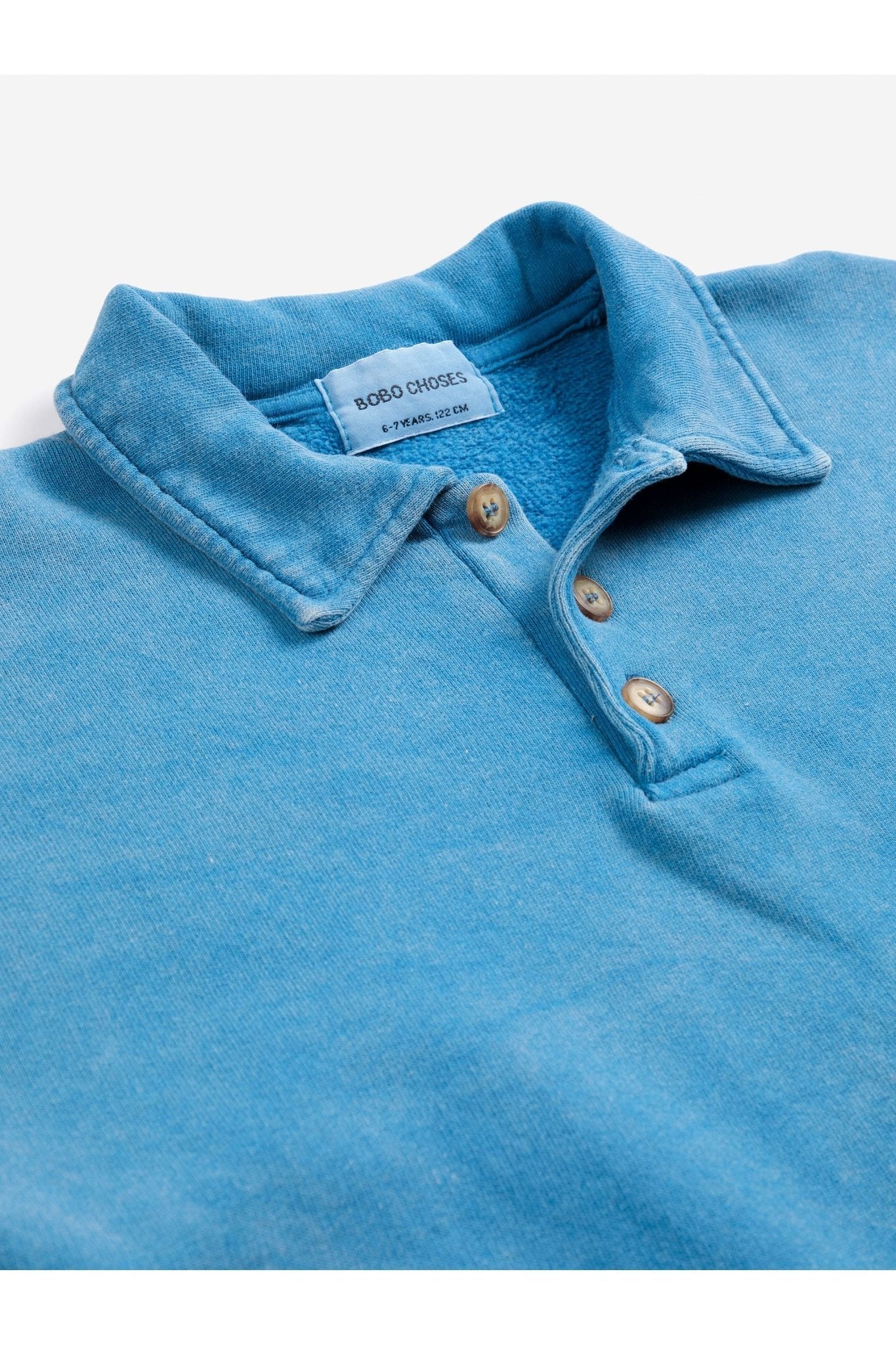 Beast Tag polo sweatshirt - Light Blue van Bobo Choses | Kids Conceptstore Le Fanfare
