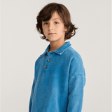 Beast Tag polo sweatshirt - Light Blue van Bobo Choses | Kids Conceptstore Le Fanfare