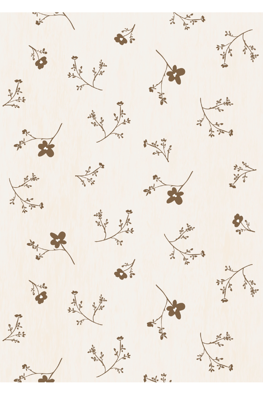 Behang Bloemenzee Groot - Bruin van Bibelotte | Kids Conceptstore Le Fanfare