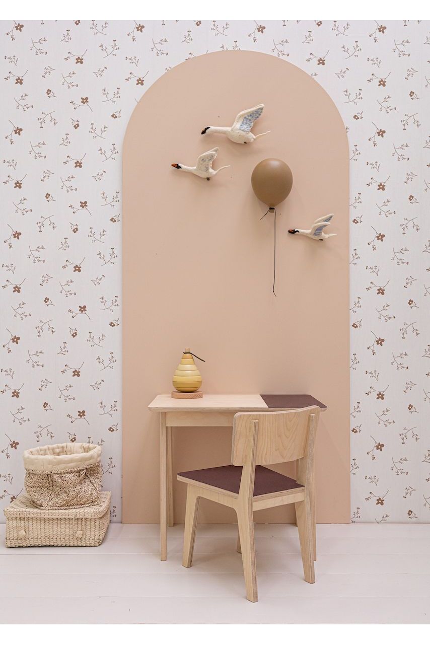 Behang Bloemenzee Groot - Bruin van Bibelotte | Kids Conceptstore Le Fanfare