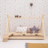 Behang Bloemenzee Groot - Bruin van Bibelotte | Kids Conceptstore Le Fanfare