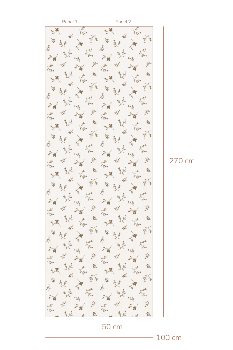 Behang Bloemenzee Groot - Bruin van Bibelotte | Kids Conceptstore Le Fanfare