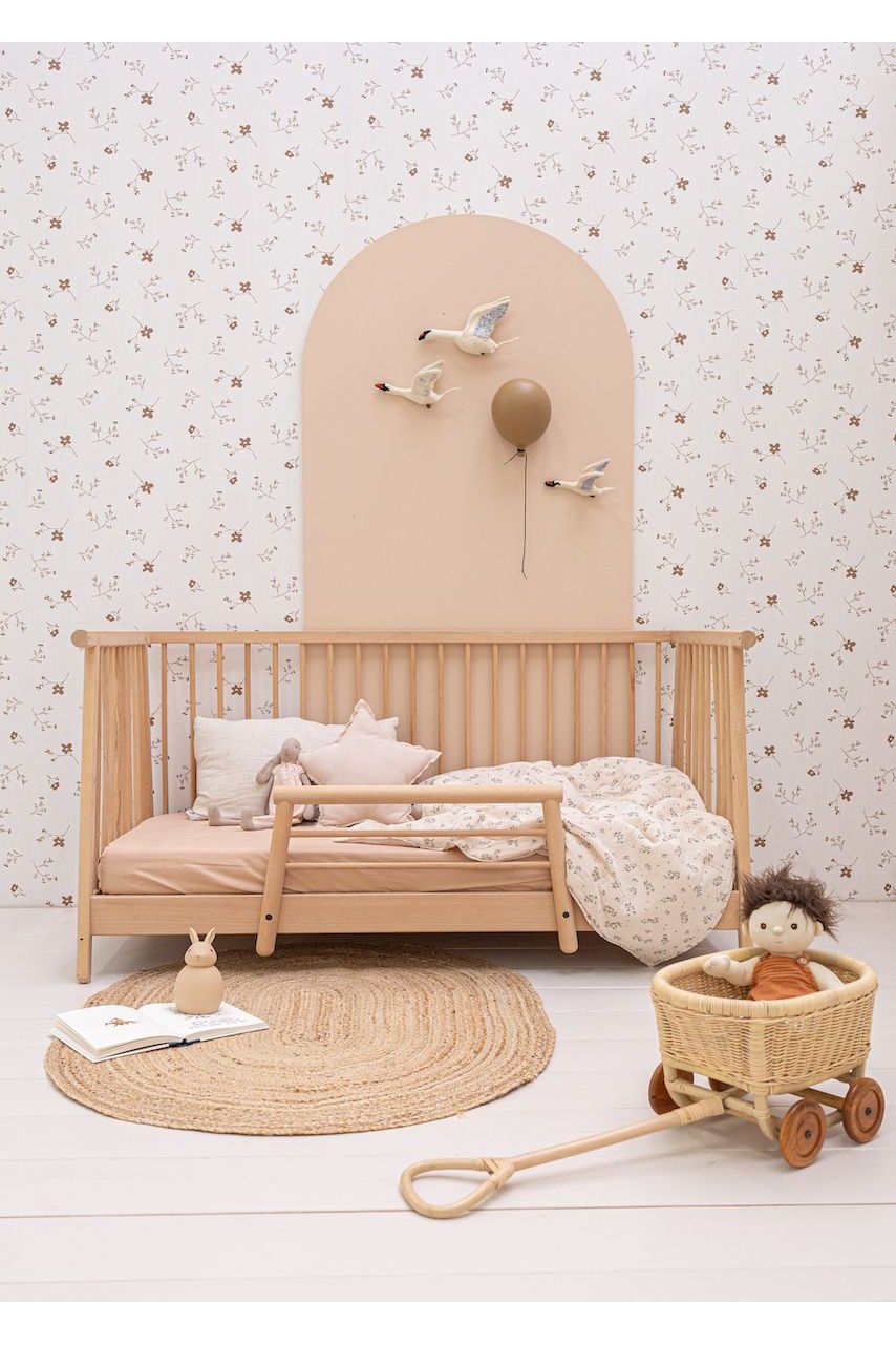 Behang Bloemenzee Groot - Bruin van Bibelotte | Kids Conceptstore Le Fanfare
