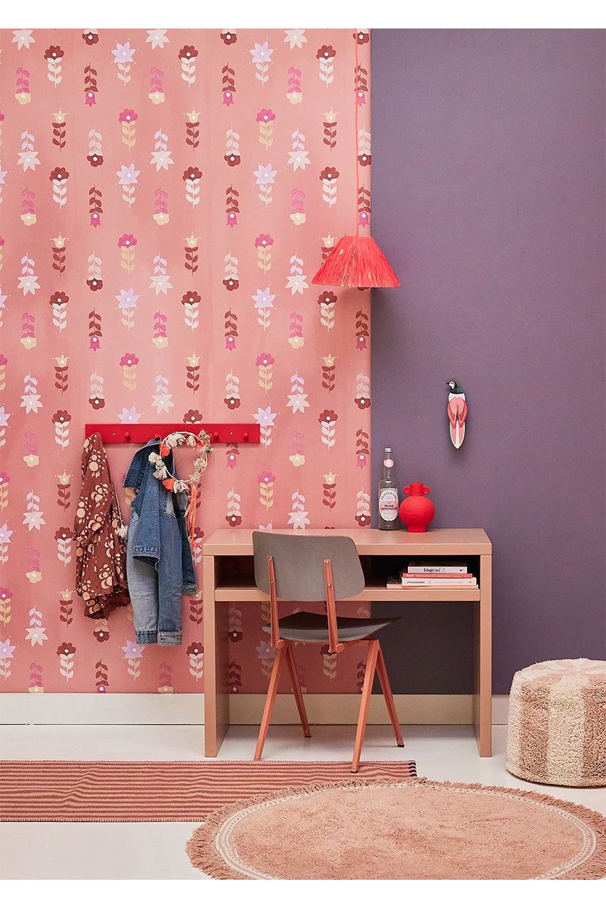Behang Bohemian - Roze van Bibelotte | Kids Conceptstore Le Fanfare