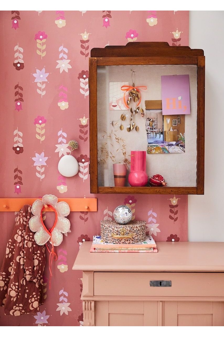 Behang Bohemian - Roze van Bibelotte | Kids Conceptstore Le Fanfare