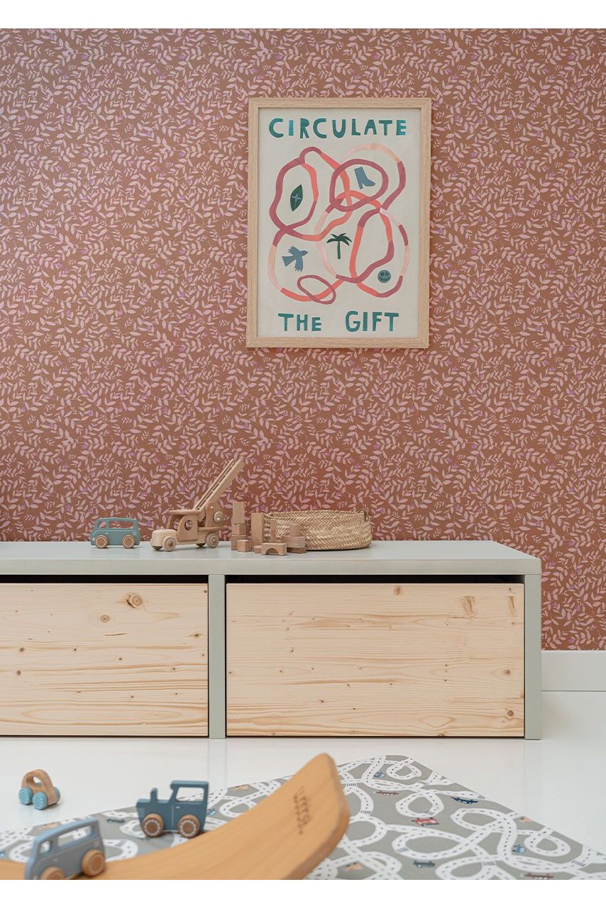 Behang Flora - Choco van Bibelotte | Kids Conceptstore Le Fanfare