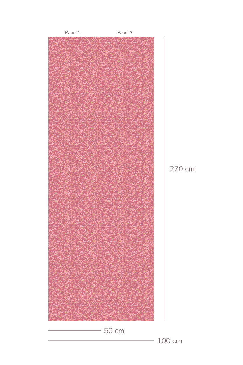 Behang Flora - Fuchsia van Bibelotte | Kids Conceptstore Le Fanfare