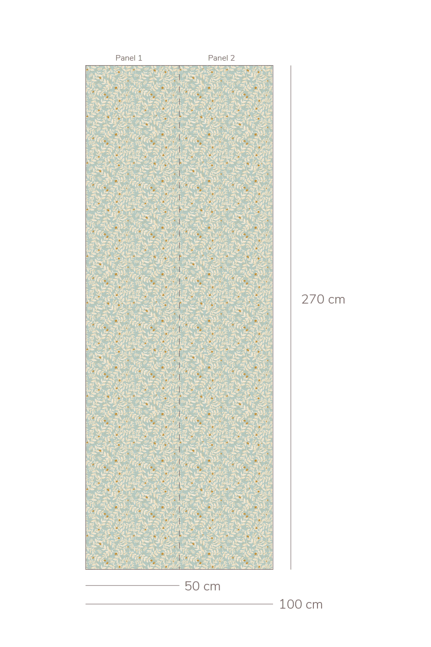 Behang Flora - IJsblauw van Bibelotte | Kids Conceptstore Le Fanfare