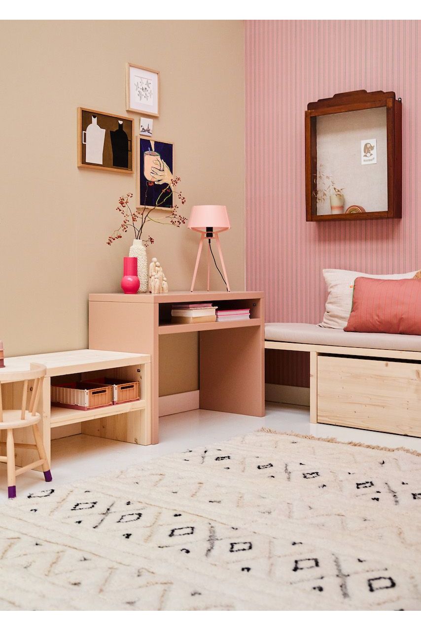 Behang Gestreept - Framboos van Bibelotte | Kids Conceptstore Le Fanfare
