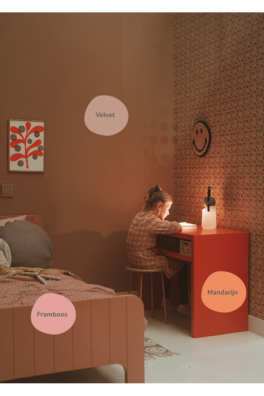 Behang Joy - Roze van Bibelotte | Kids Conceptstore Le Fanfare