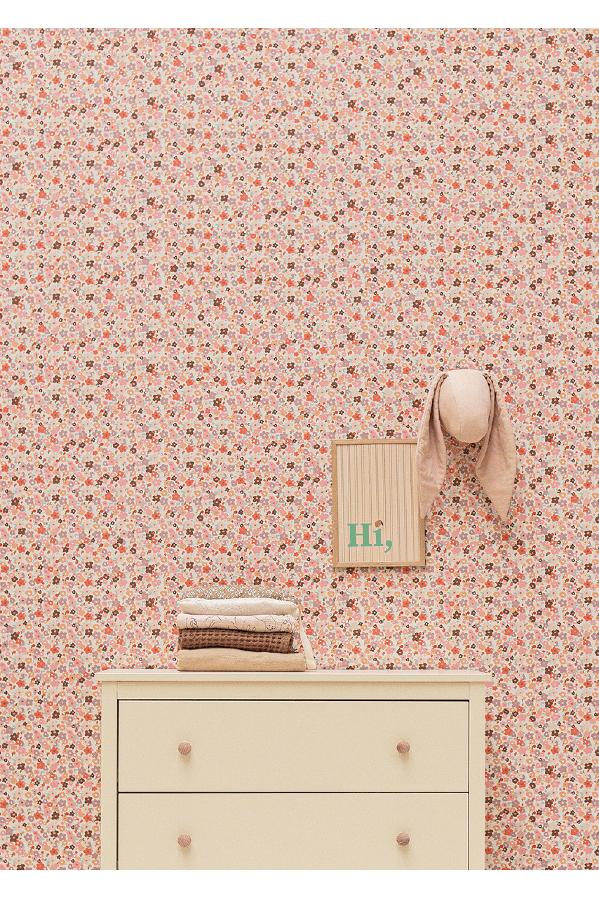 Behang Joy - Roze van Bibelotte | Kids Conceptstore Le Fanfare