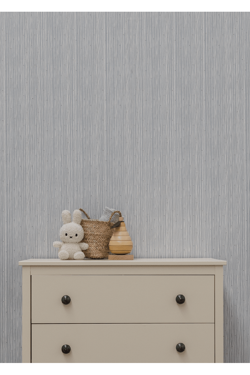 Behang Lijnenspel - Blauw van Bibelotte | Kids Conceptstore Le Fanfare