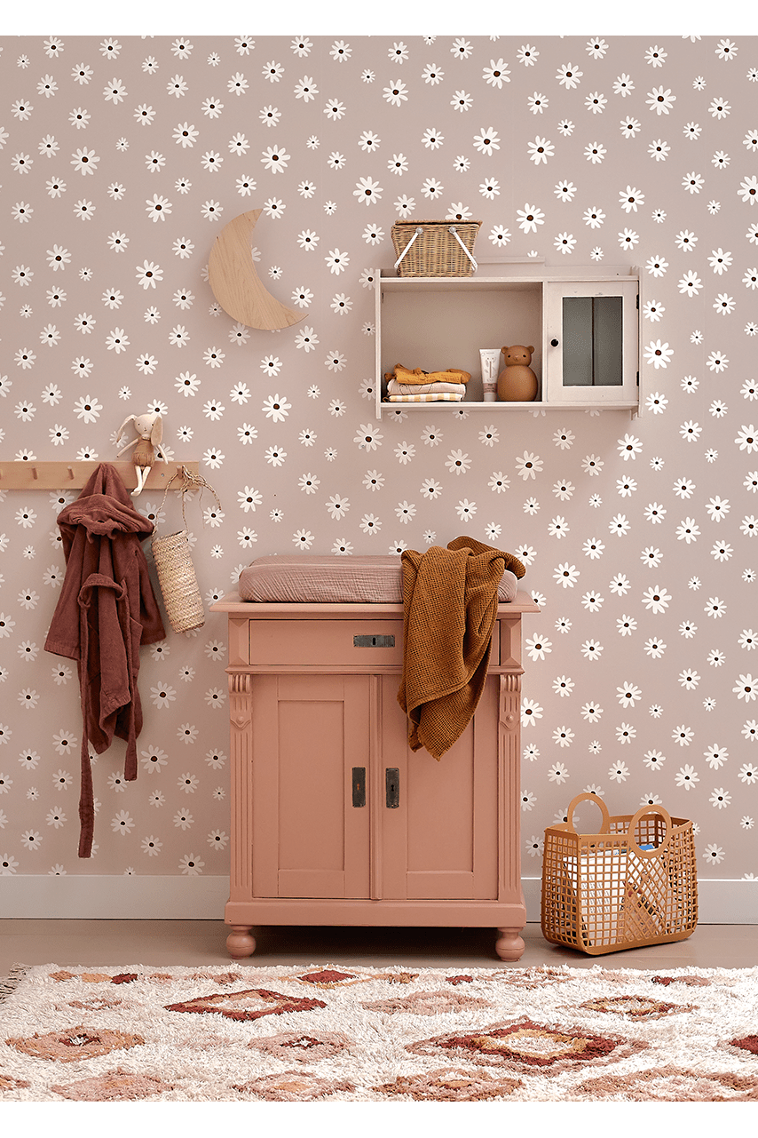 Behang Madelief - Nude van Bibelotte | Kids Conceptstore Le Fanfare