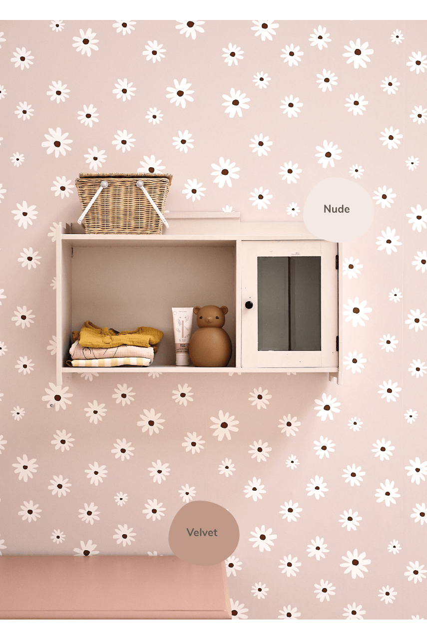 Behang Madelief - Nude van Bibelotte | Kids Conceptstore Le Fanfare