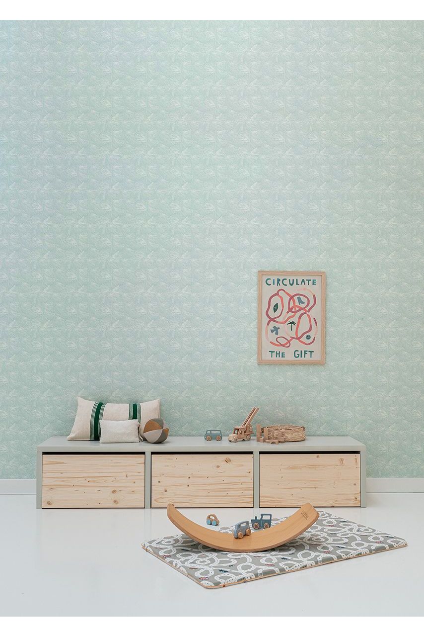 Behang Mush - IJsblauw van Bibelotte | Kids Conceptstore Le Fanfare