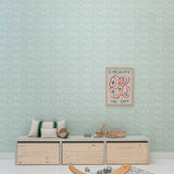 Behang Mush - IJsblauw van Bibelotte | Kids Conceptstore Le Fanfare