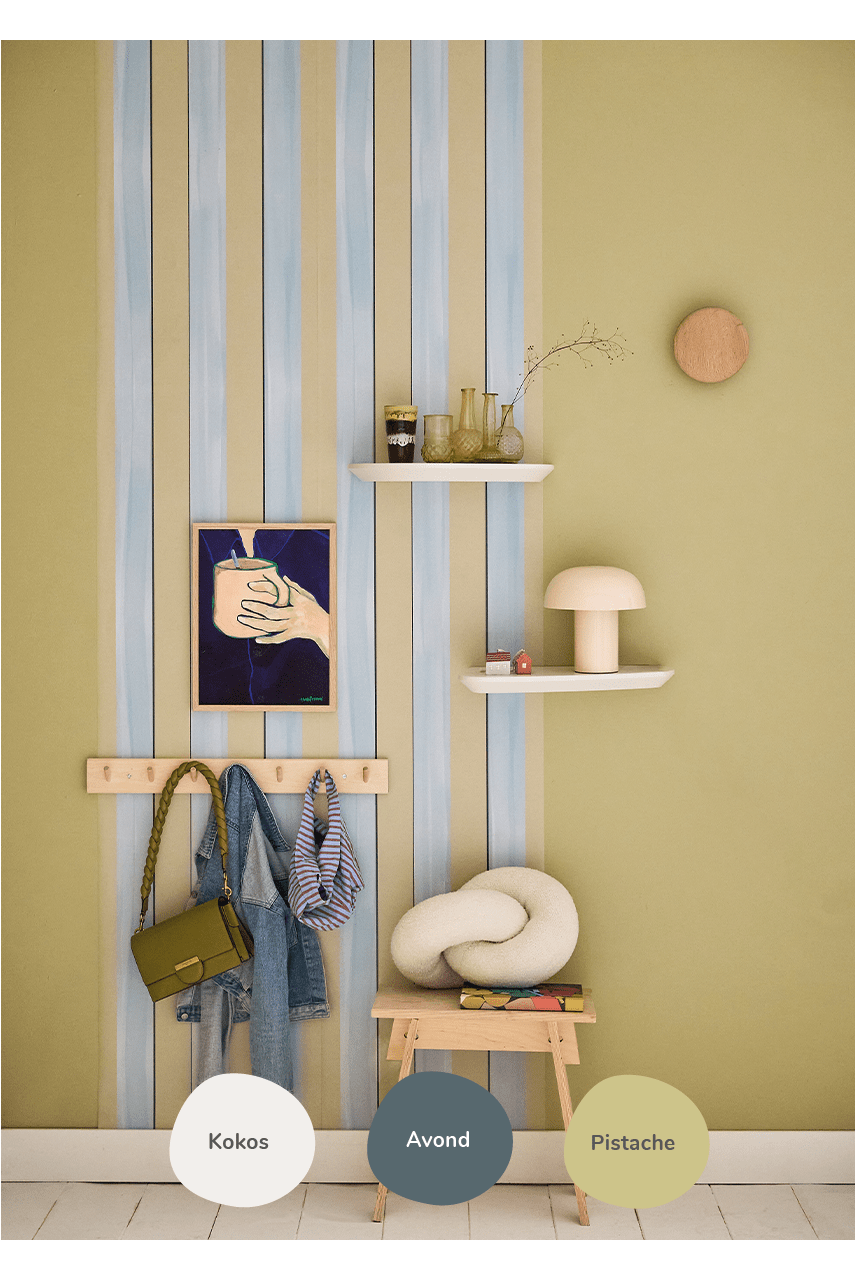 Behang Nola - Pistache van Bibelotte | Kids Conceptstore Le Fanfare