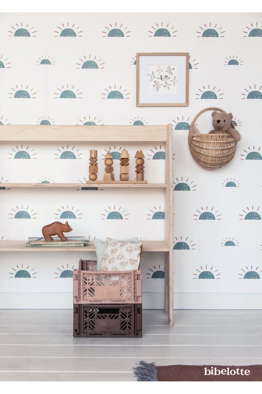 Behang Ochtendgloren - Denimblauw van Bibelotte | Kids Conceptstore Le Fanfare