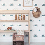 Behang Ochtendgloren - Denimblauw van Bibelotte | Kids Conceptstore Le Fanfare