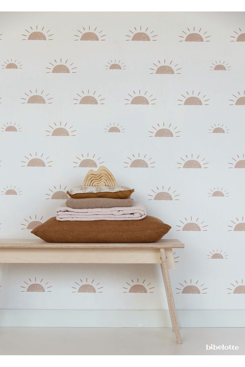Behang Ochtendgloren - Roze van Bibelotte | Kids Conceptstore Le Fanfare