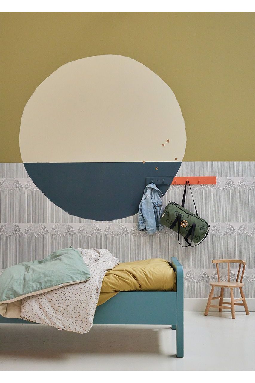 Behang Regenbogen - Denimblauw van Bibelotte | Kids Conceptstore Le Fanfare