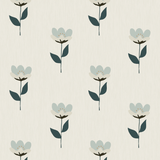 Behang Retro Bloem - Blauw van Bibelotte | Kids Conceptstore Le Fanfare