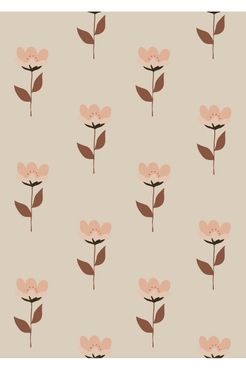 Behang Retro Bloem - Roze van Bibelotte | Kids Conceptstore Le Fanfare