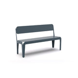 Bended Bench with Backrest - Grey Blue
