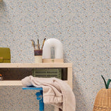 Behang Flora - IJsblauw