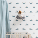 Behang Ochtendgloren - Denimblauw