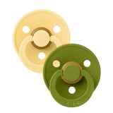 BIBS Pacifier Colour 2 pack Latex - Pale Butter/Wasabi van BIBS | Kids Conceptstore Le Fanfare