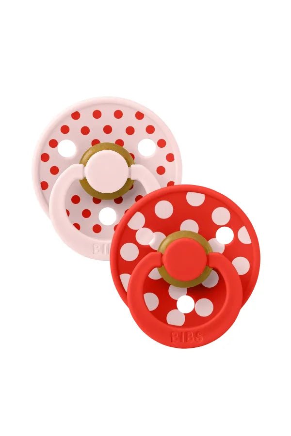 BIBS Studio Colour 2 pack Polka Anatom - Blossom/Candy van BIBS | Kids Conceptstore Le Fanfare