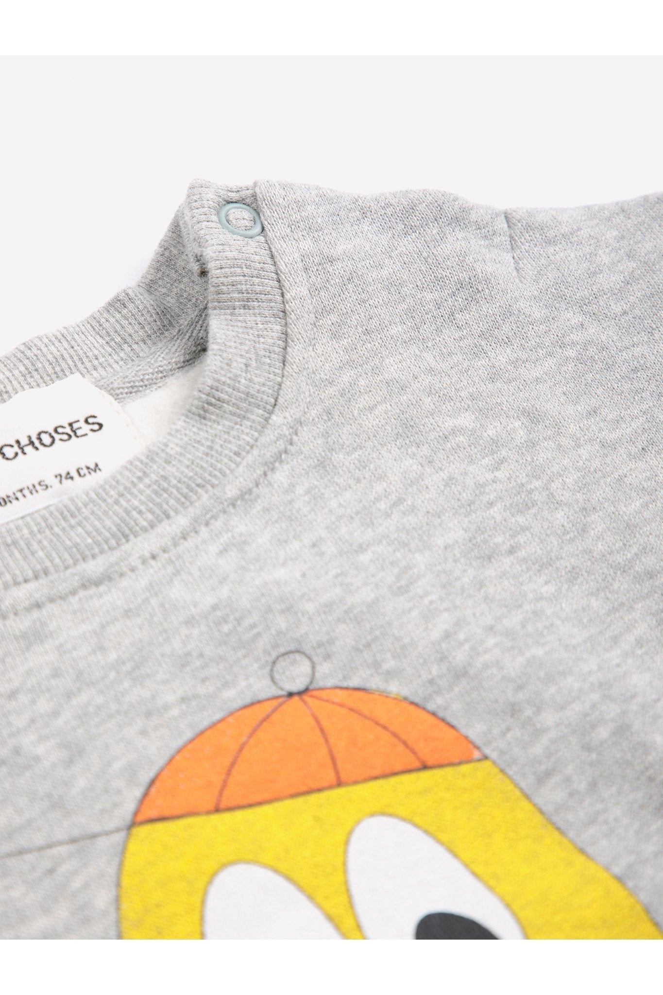 Bigtooth Lemon sweatshirt BB - Light Heather Grey van Bobo Choses | Kids Conceptstore Le Fanfare