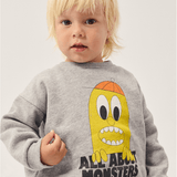 Bigtooth Lemon sweatshirt BB - Light Heather Grey van Bobo Choses | Kids Conceptstore Le Fanfare
