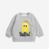 Bigtooth Lemon sweatshirt BB - Light Heather Grey van Bobo Choses | Kids Conceptstore Le Fanfare