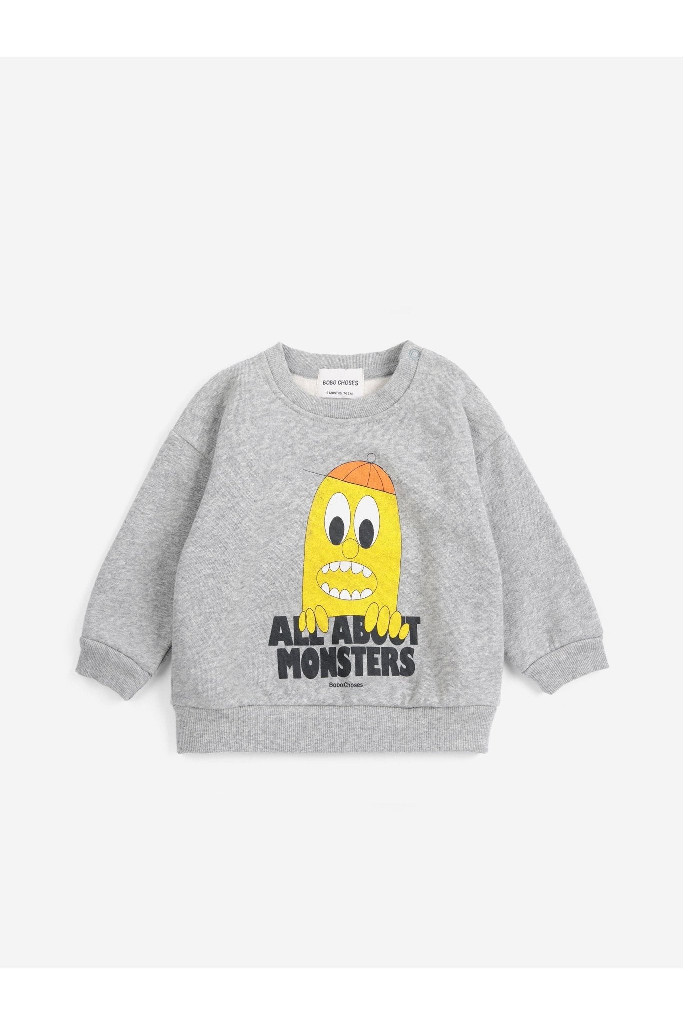 Bigtooth Lemon sweatshirt BB - Light Heather Grey van Bobo Choses | Kids Conceptstore Le Fanfare