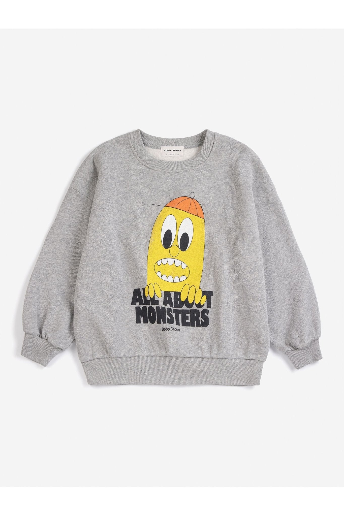 Bigtooth Lemon sweatshirt - Light Heather Grey van Bobo Choses | Kids Conceptstore Le Fanfare