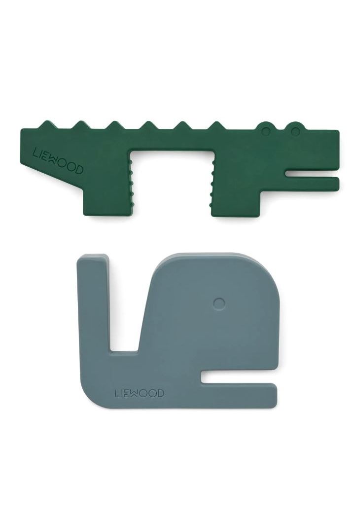 Bjarke Door Stopper 2-Pack - Whale blue / Garden green van Liewood | Kids Conceptstore Le Fanfare