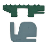Bjarke Door Stopper 2-Pack - Whale blue / Garden green van Liewood | Kids Conceptstore Le Fanfare
