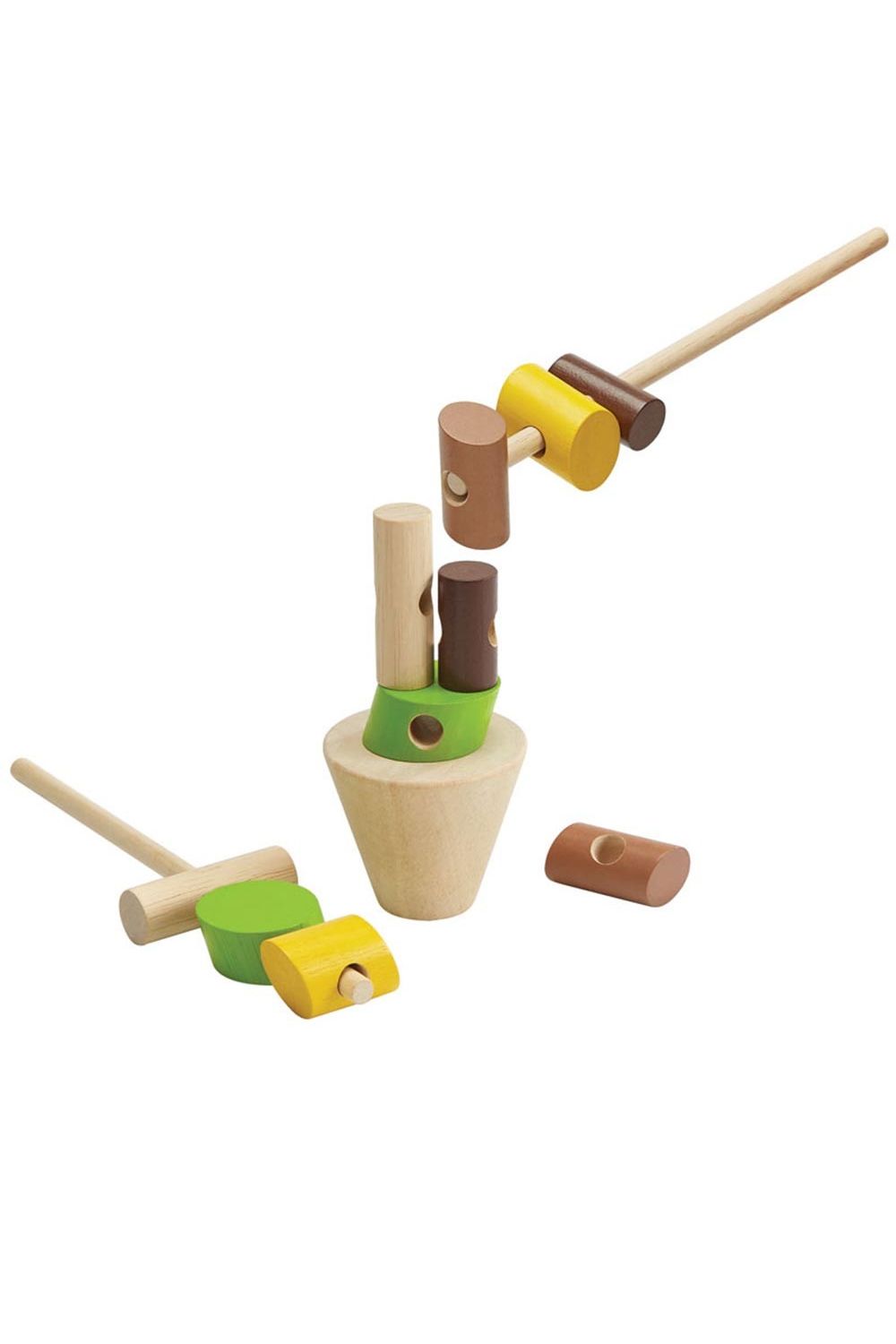 Blokken aan houten pen rijgen van Plan Toys | Kids Conceptstore Le Fanfare