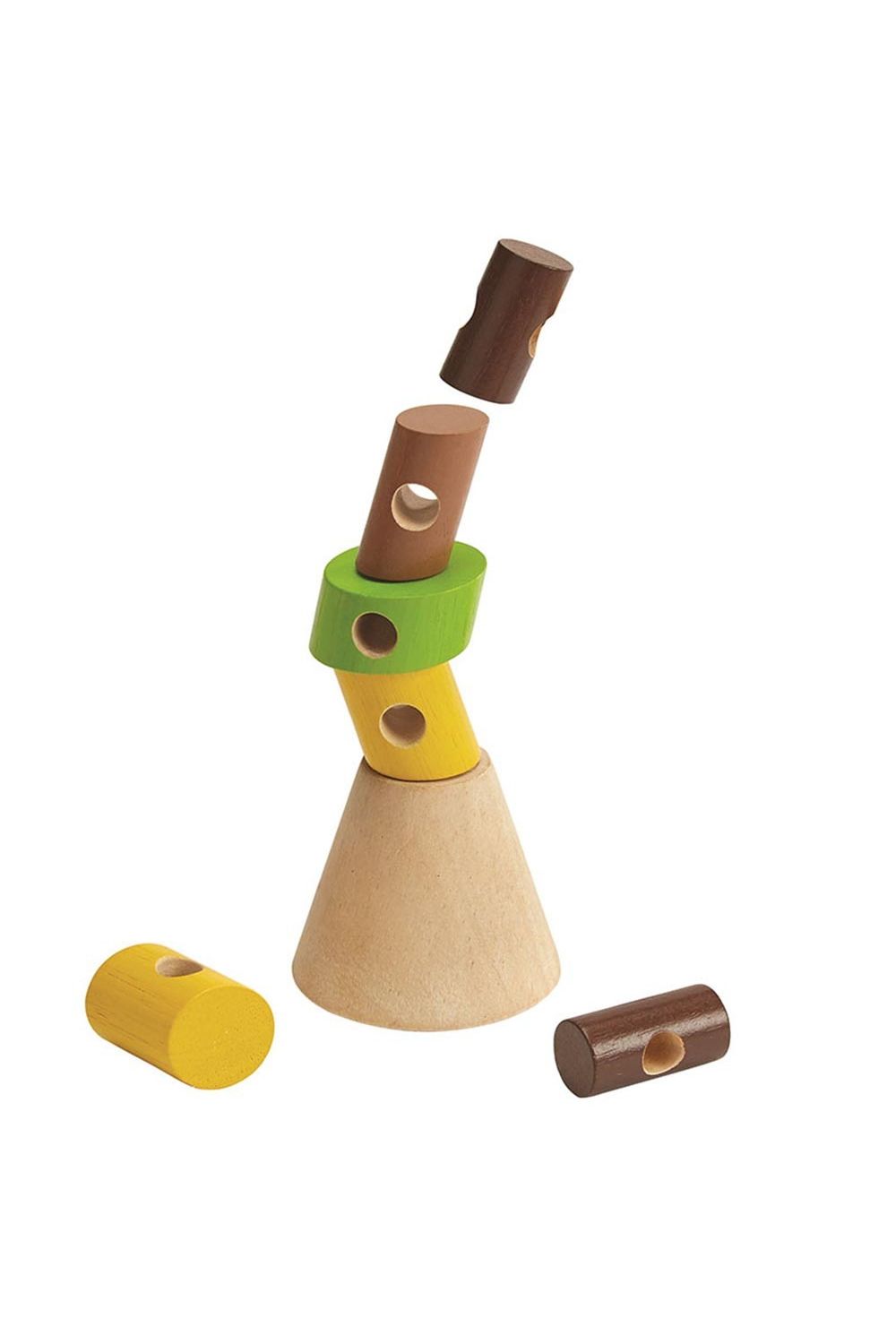 Blokken aan houten pen rijgen van Plan Toys | Kids Conceptstore Le Fanfare