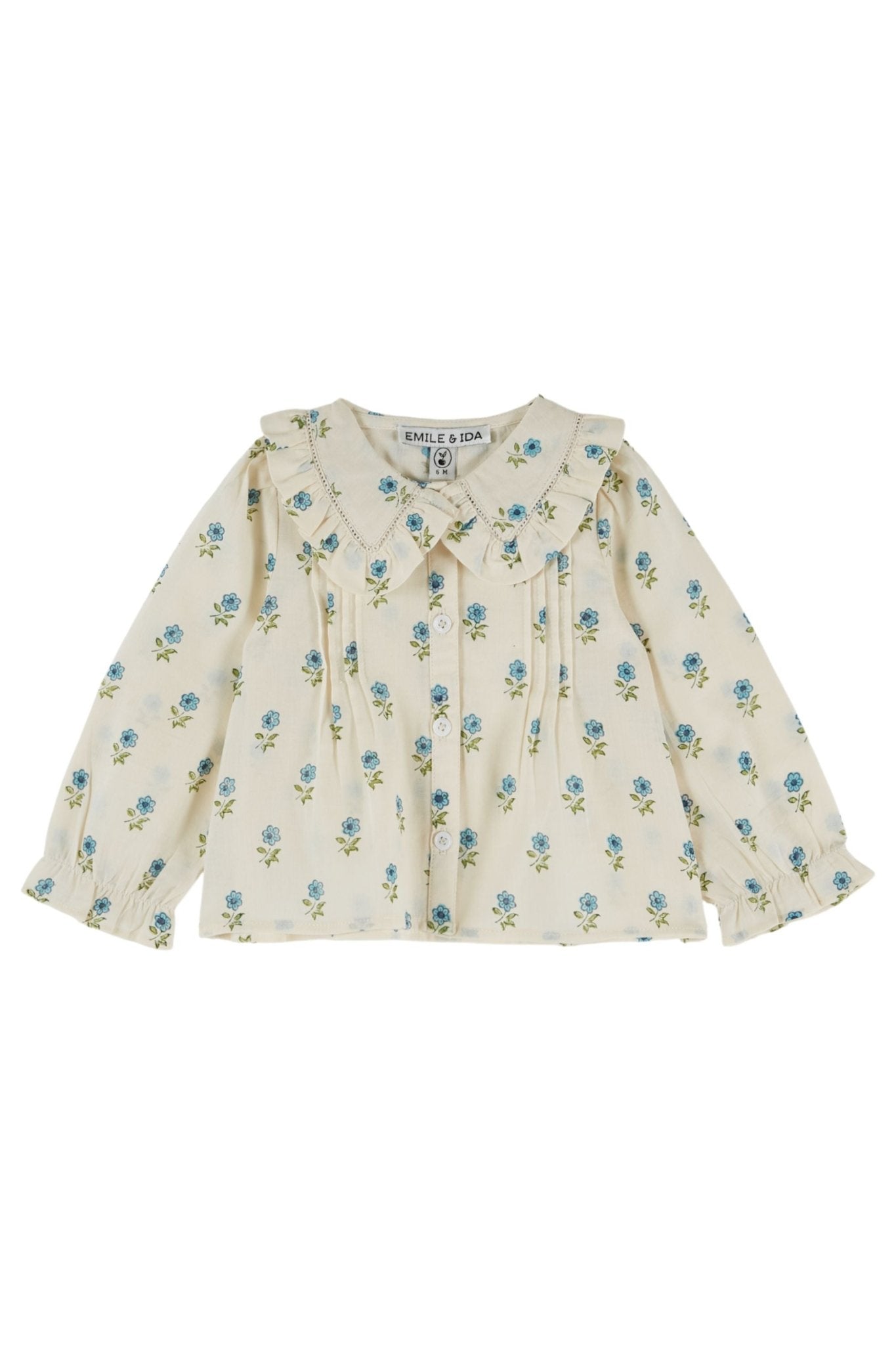 Blouse grand col block print - Scarlet van Emile et Ida | Kids Conceptstore Le Fanfare